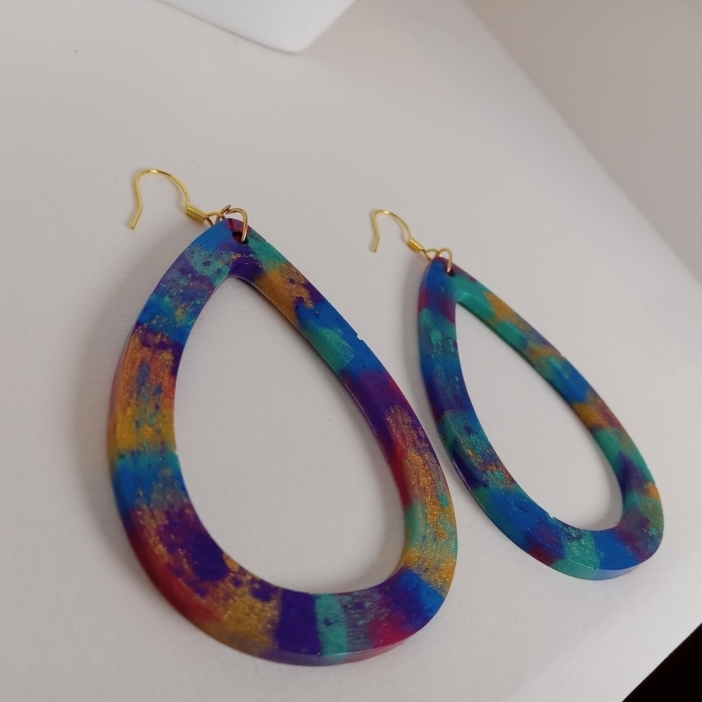 Colorful Teardrop Earrings - Picture 7 of 7